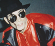Navi in the studio wearing Michael's hat and jacket