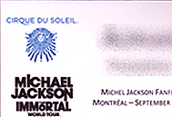 Navi's pass for the world renowned Cirque Du Soleil headquarters